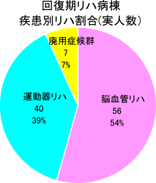 回復期リハ病棟疾患別リハ割合グラフ