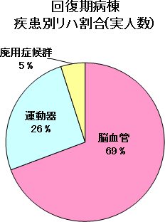 回復期病棟疾患別リハ割合グラフ